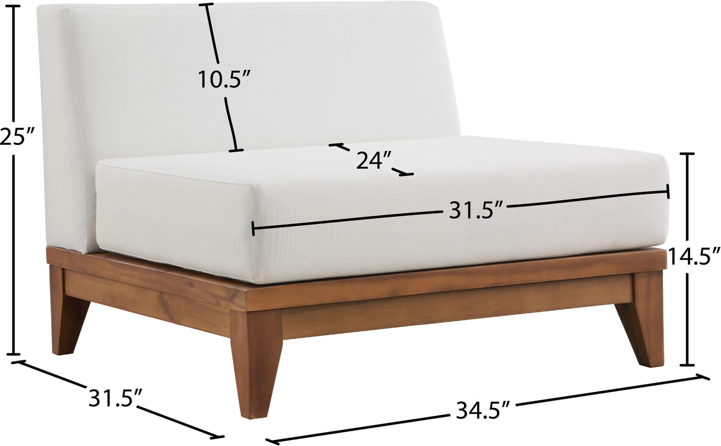 Rio - Armless Chair - Off White
