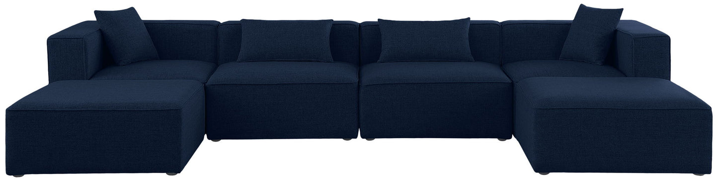 Cube - Linen 6 Piece Modular Double Chaise Sectional