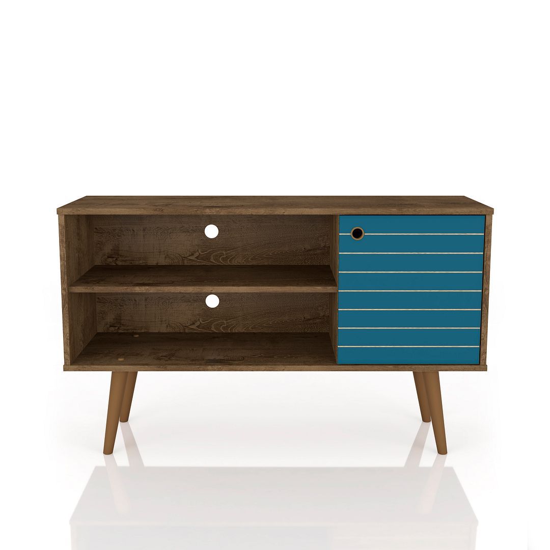 Manhattan Liberty - TV Stand With Rustic Brown Frame