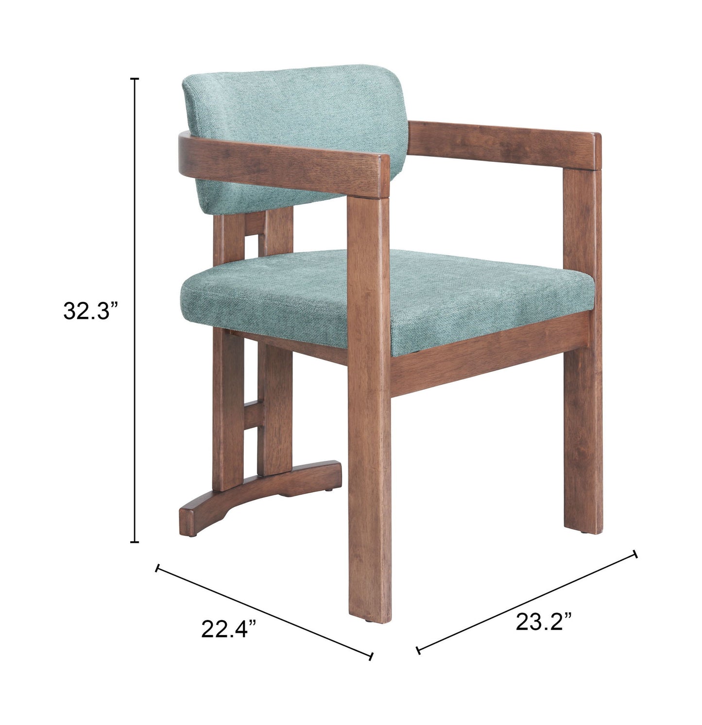 Poly - Dining Chair - Moss Gray / Walnut