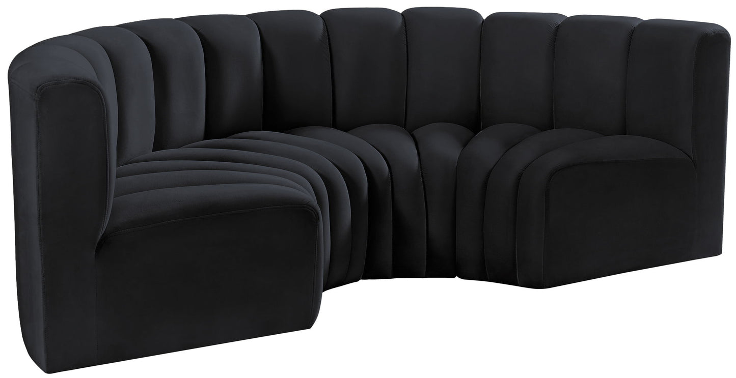 Arc - Velvet 4 Piece U-Shaped Modular Sofa