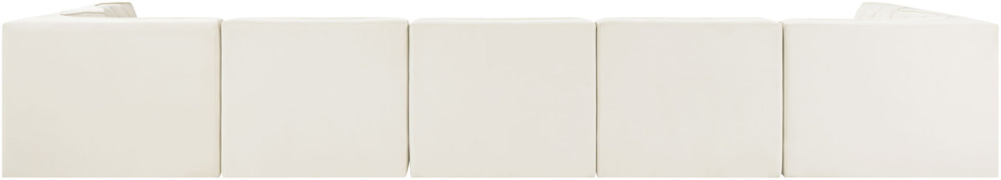 Rummi - Velvet Performance Fabric Upholstered 7 Piece Modular Sectional (With 2 Corner Chairs)