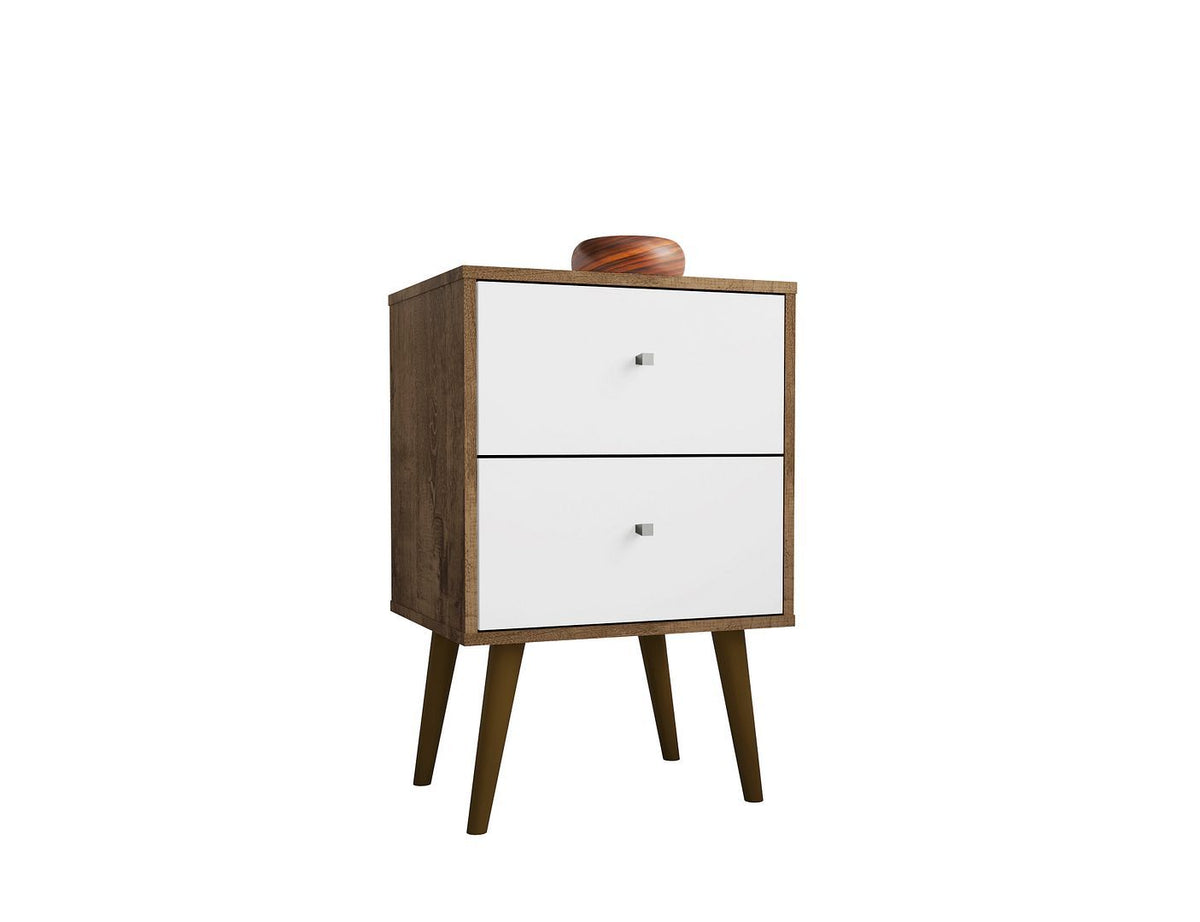 Liberty - 2-Drawer Nightstand - Rustic Brown And White