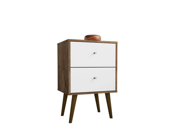 Liberty - 2-Drawer Nightstand - Rustic Brown And White