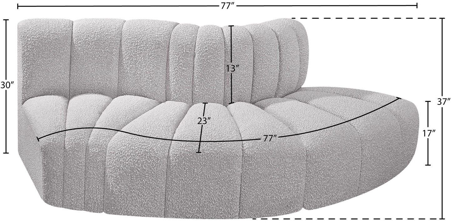 Arc - Boucle Fabric 3 Piece Modular Sofa
