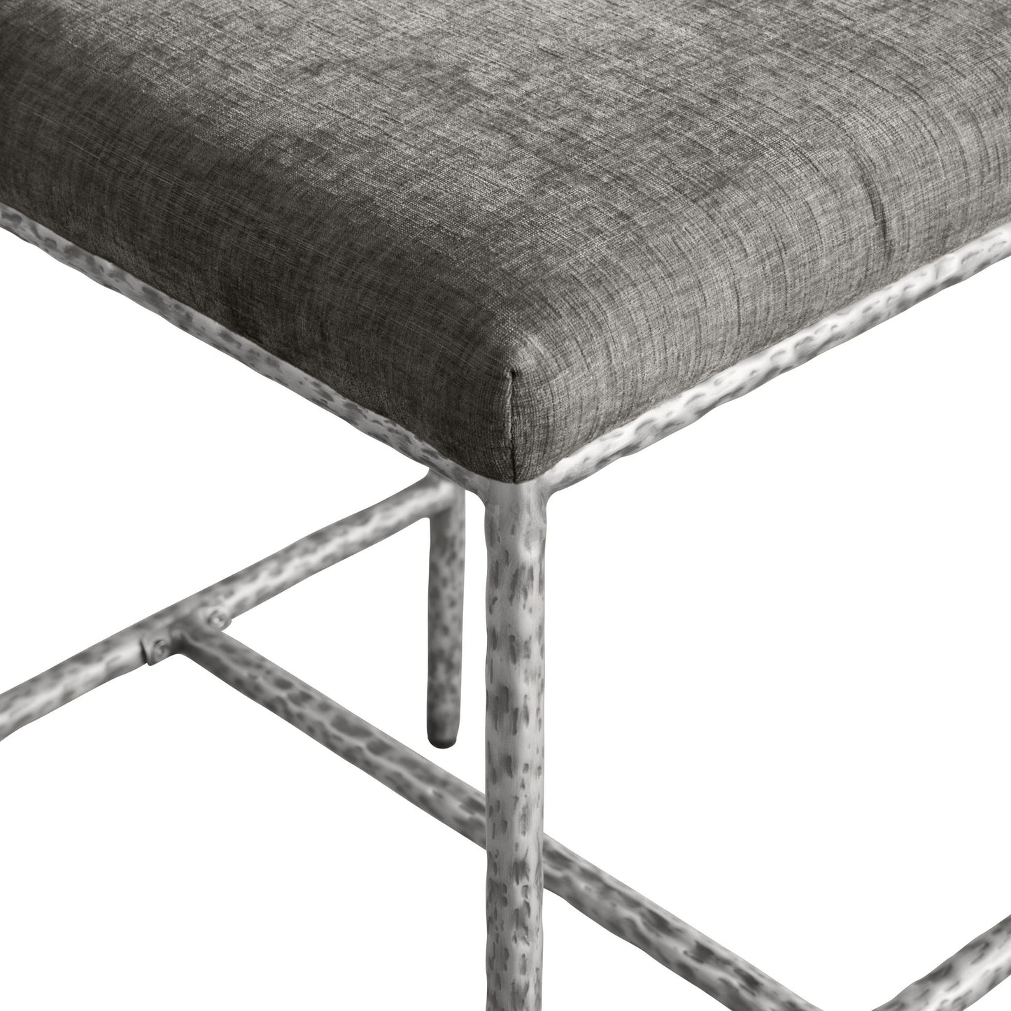 Reeves - Chenille Fabric Upholstered Counter Stool (Set of 2) - Silver Base