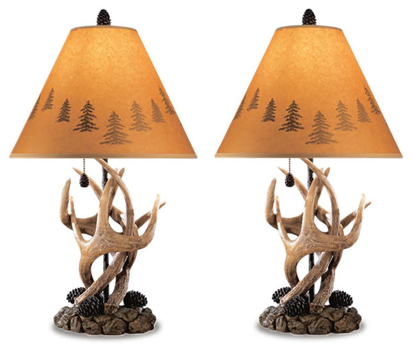 Derek - Poly Table Lamp (Set of 2) - Brown