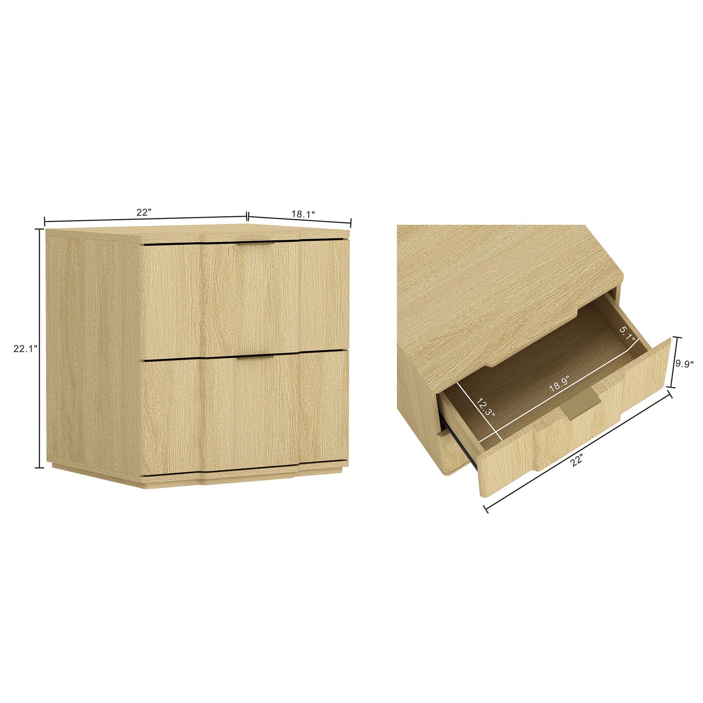 Manhattan Clive - 2-Drawer Accent Nightstand