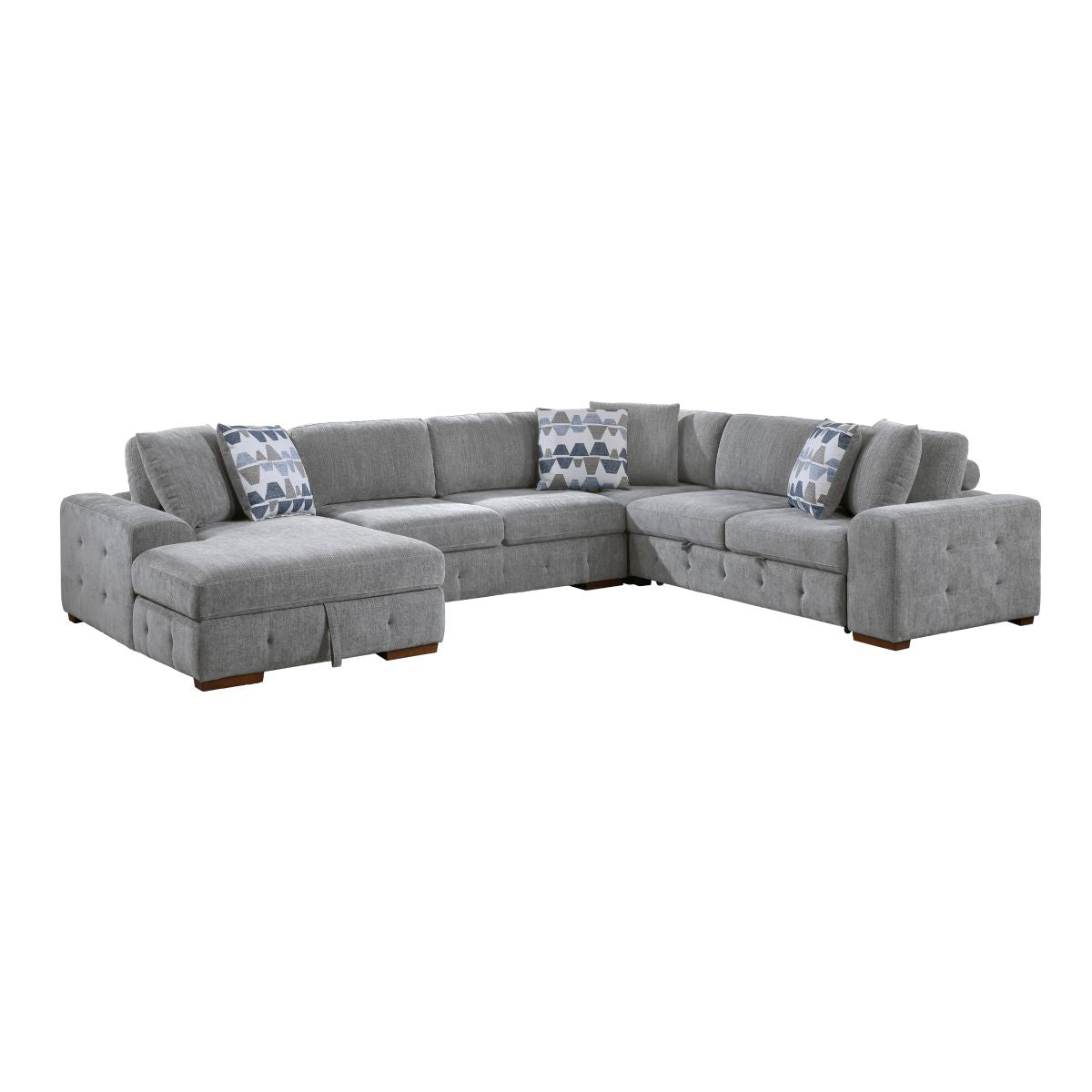 Raife 4-Piece Sectional with Left Chaise and Pull-out Bed