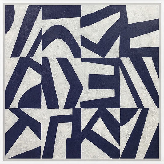 Framed Canvas Back And Forth - White