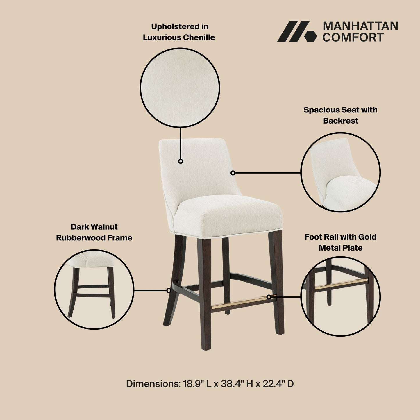 Manhattan Beever - Counter Stool
