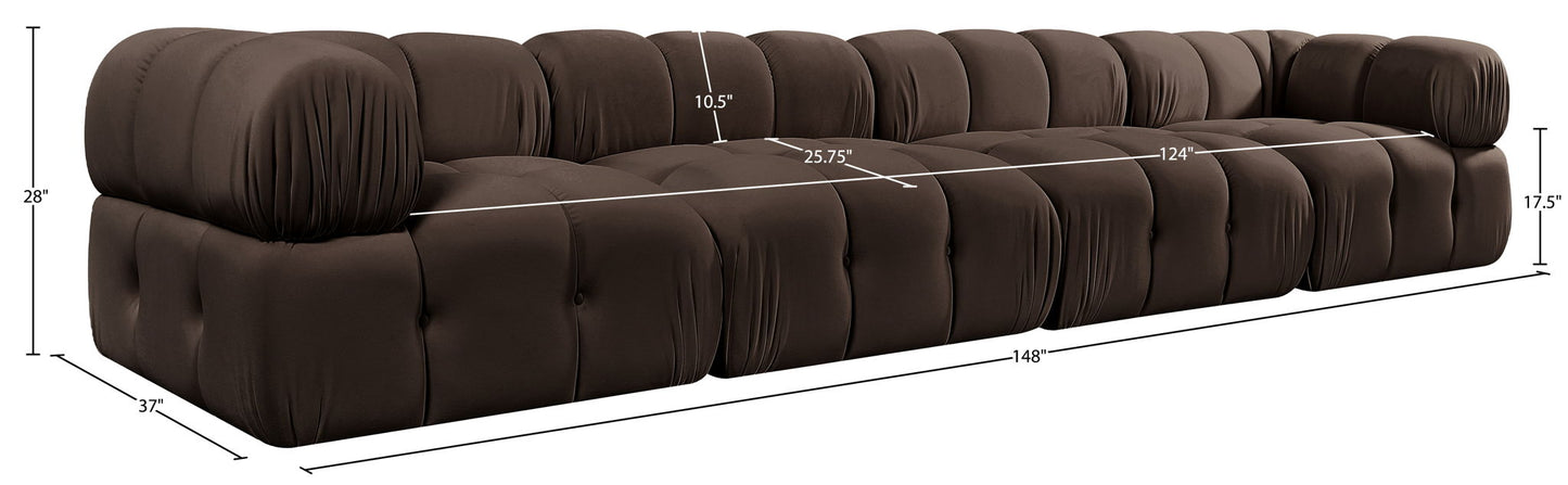 Orin - Fabric Velvet 4 Piece Modular Sofa