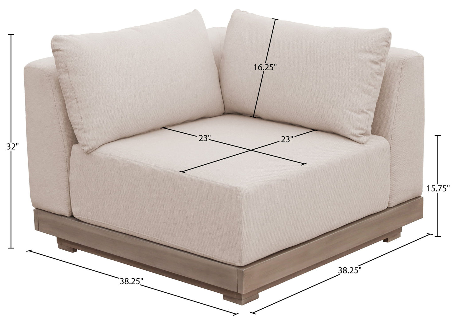 Solace - Olefin Performance Fabric Outdoor Patio Modular Corner Chair