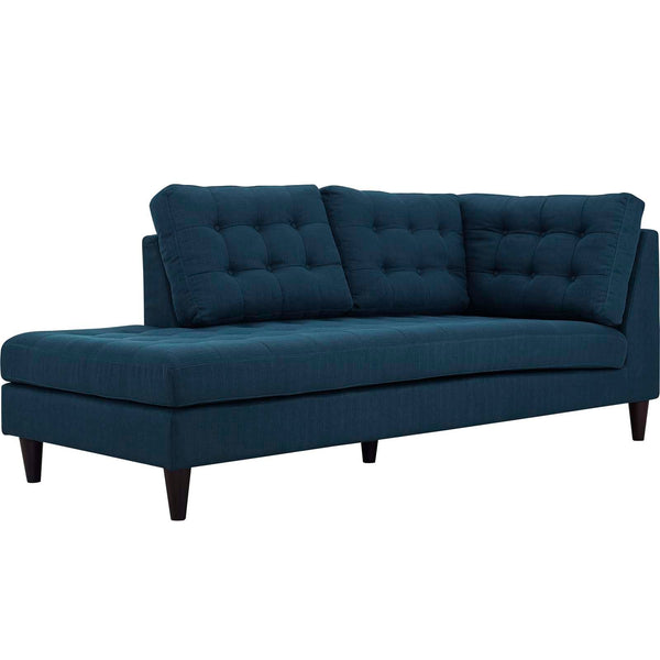 Empress Upholstered Fabric Left Facing Bumper - Azure
