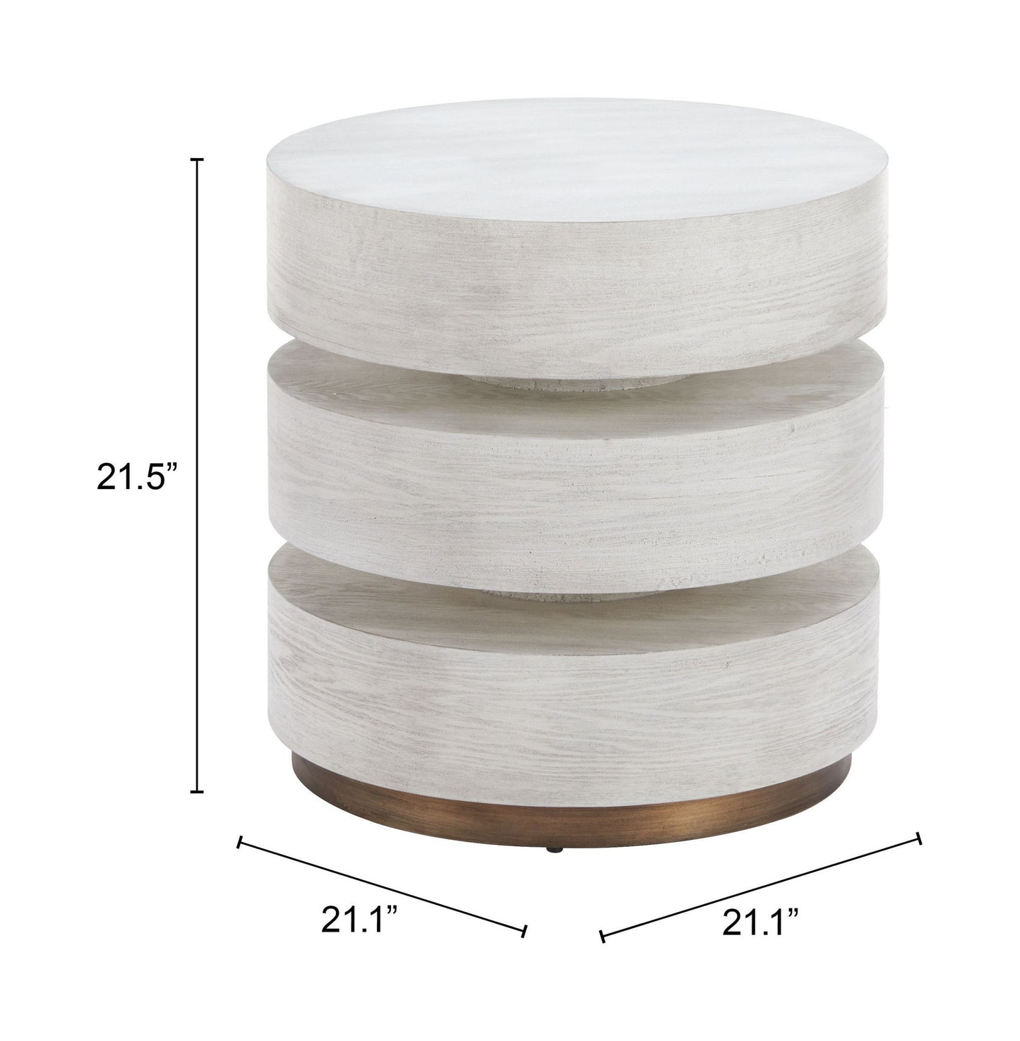 Laha - Side Table - Oak White