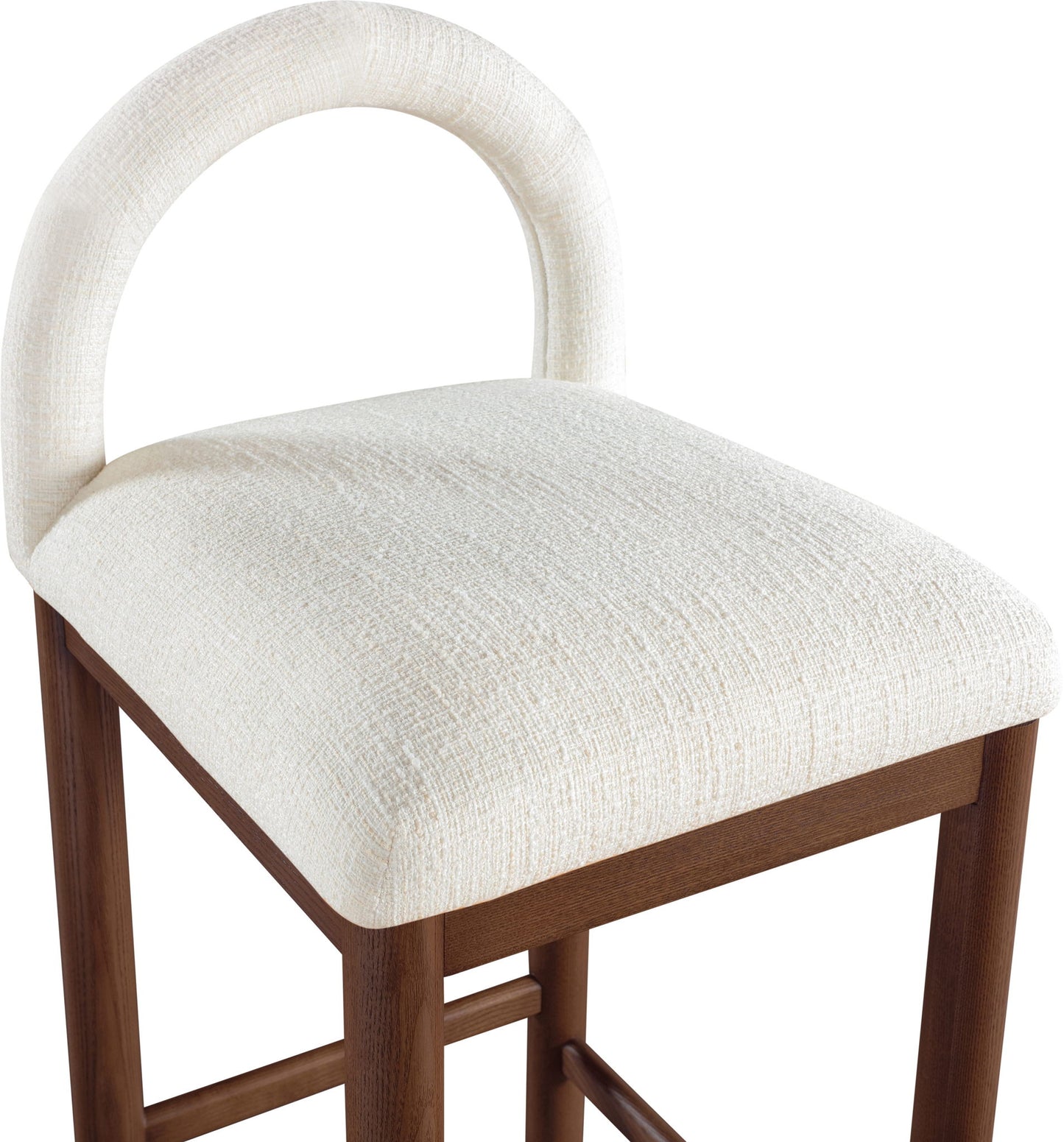 Conrad - Linen Counter Stool With Brown Legs