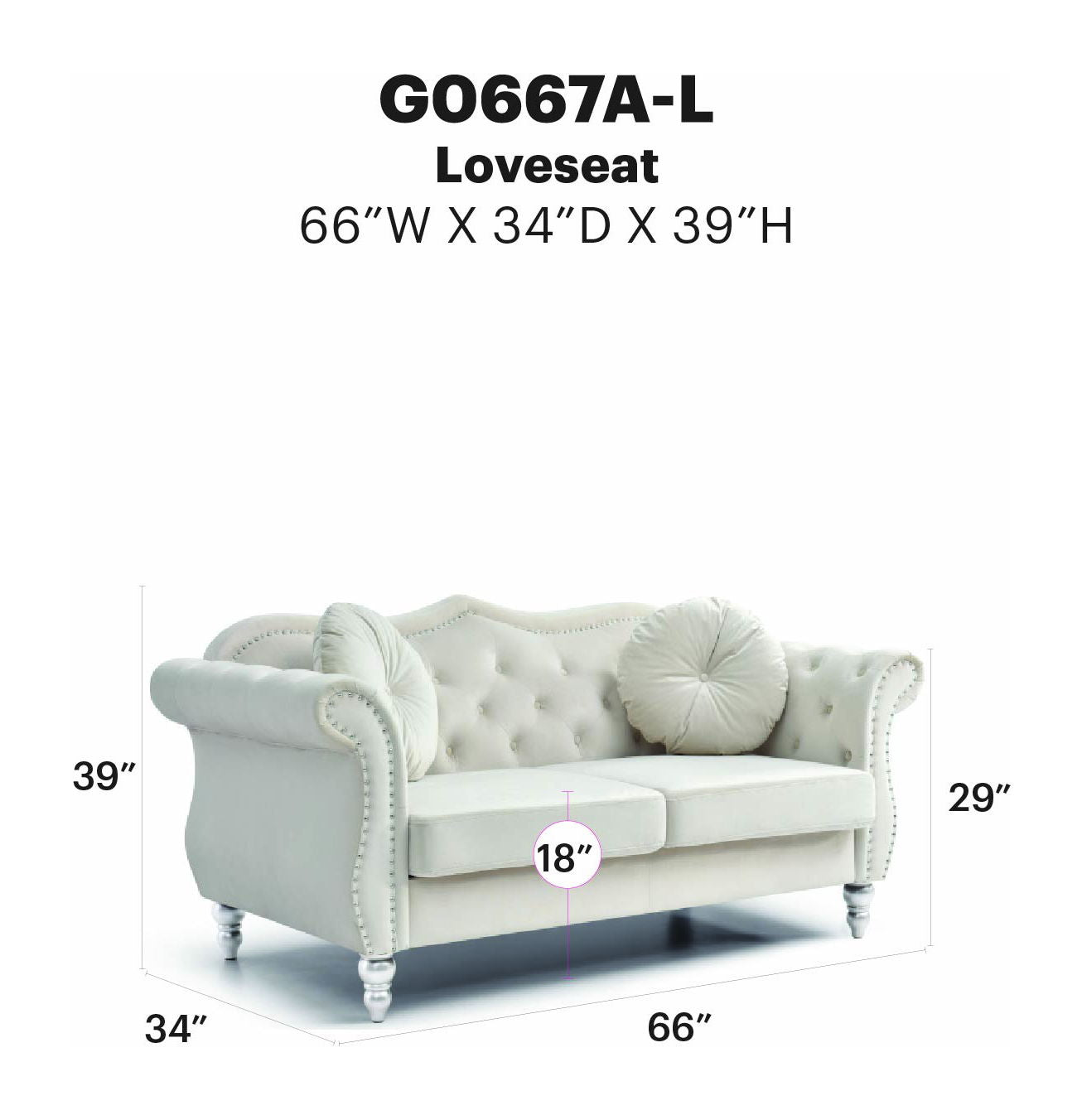 Glory Furniture - Hollywood - Loveseat