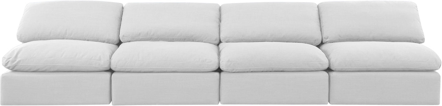 Indulge - Linen 4 Piece Modular Armless Sofa - White