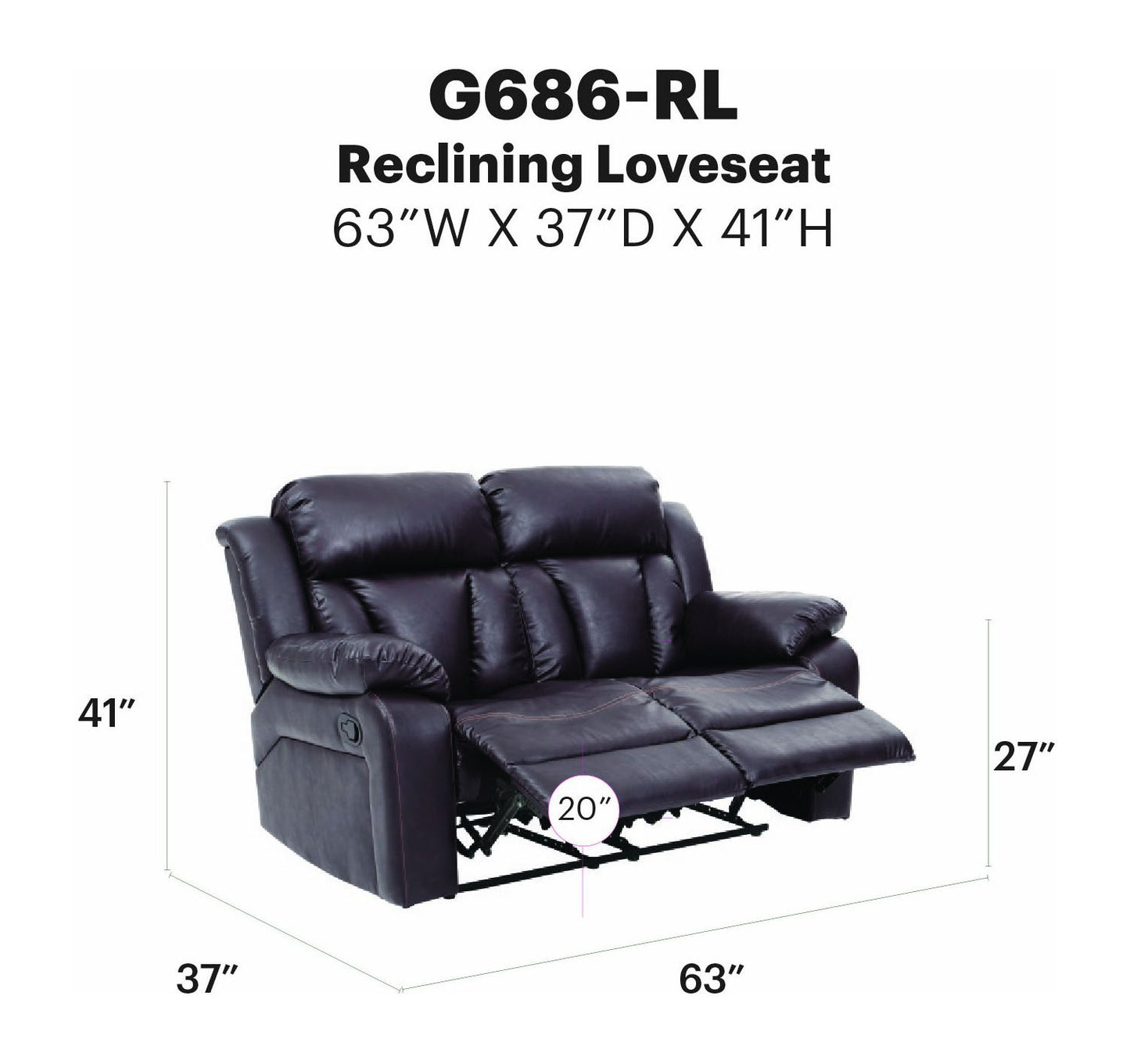 Glory Furniture - Daria - Reclining Loveseat