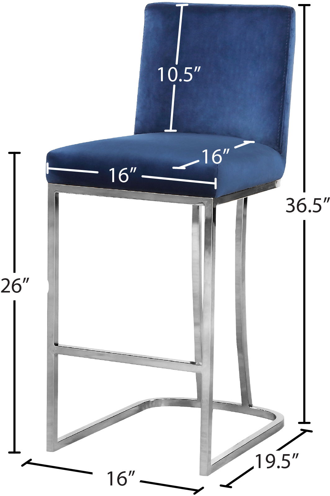 Heidi - Stool with Chrome Legs