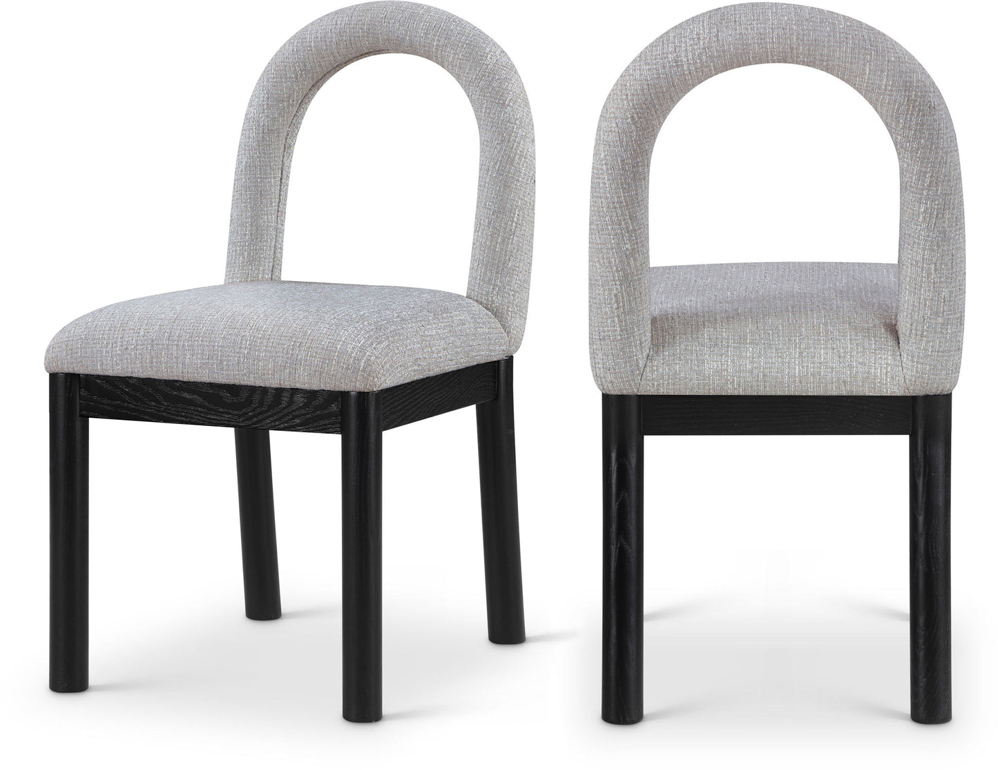 Conrad - Linen Dining Chair With Black Legs
