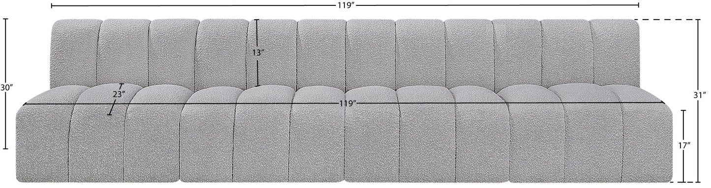Arc - Boucle Fabric 4 Seats Modular Sofa