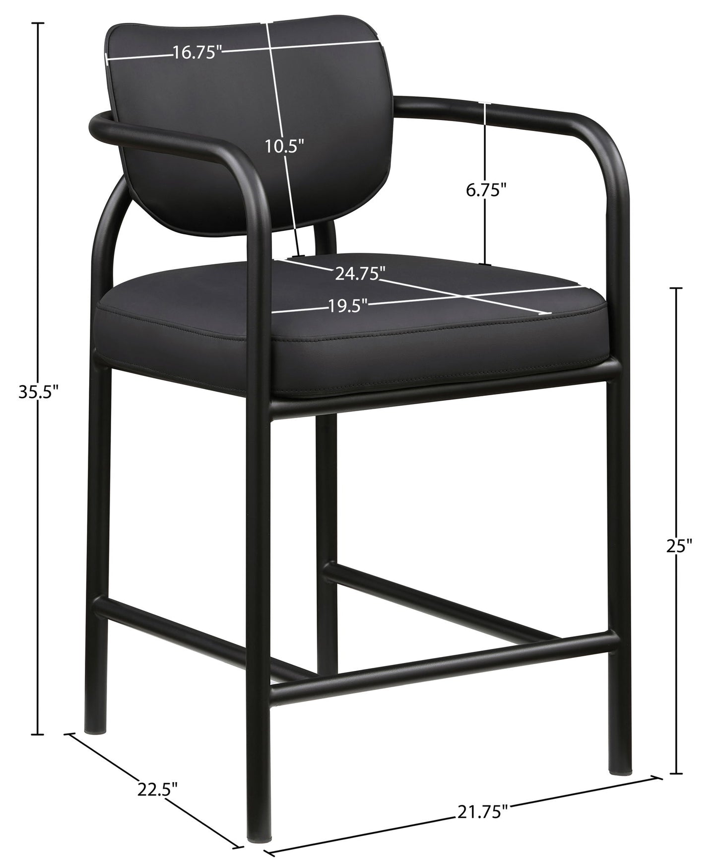Serava - Vegan Leather Upholstered Bar Stool