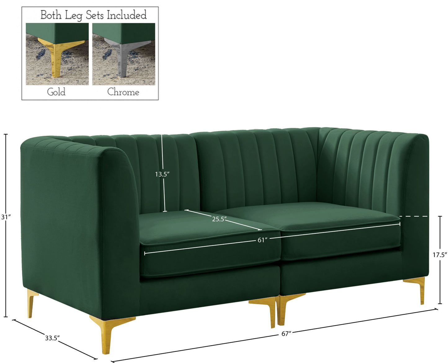 Alina - 2 Piece Modular Sectional