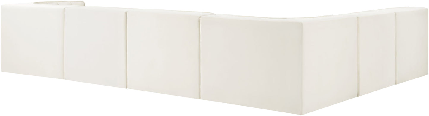 Rummi - Velvet Performance Fabric Upholstered 6 Piece Modular Sectional (With 3 Corner Chairs)