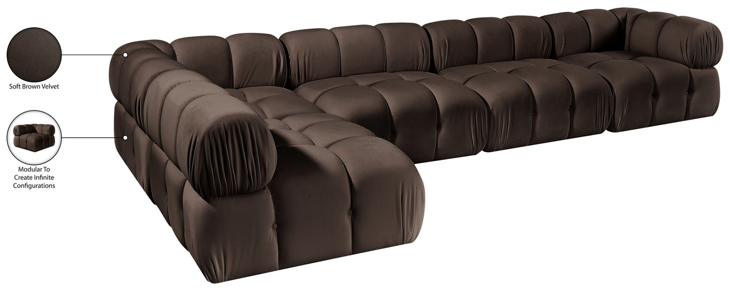Orin - Velvet 5 Piece Modular Sectional