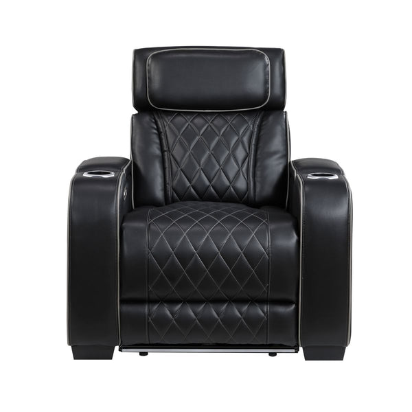 Fairway Power Reclining Chair with Power Headrest, Cup holders and Storage Arms(Top and Side), Charging Ports and LED lighting