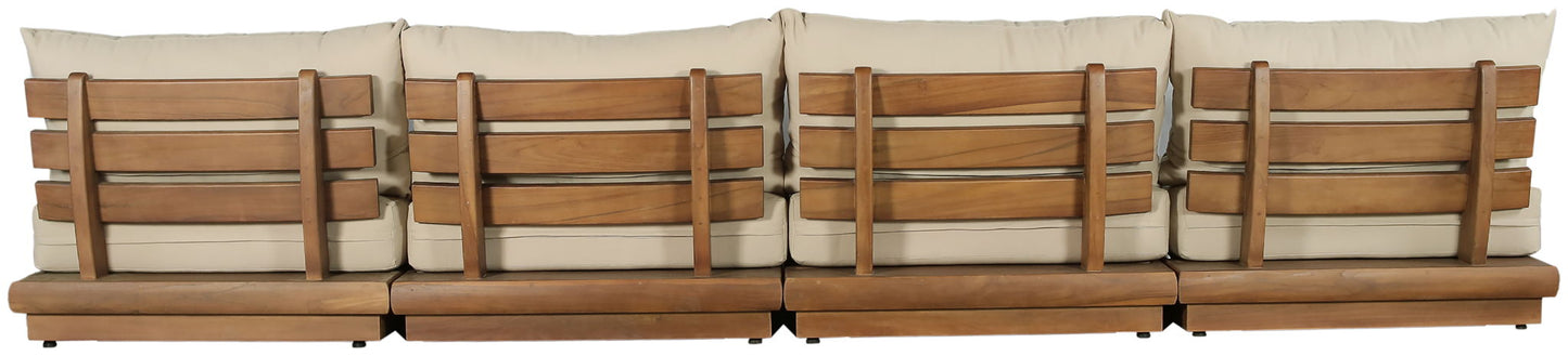 Mirella - 4 Piece Water Resistant Fabric Outdoor Patio Modular Sectional