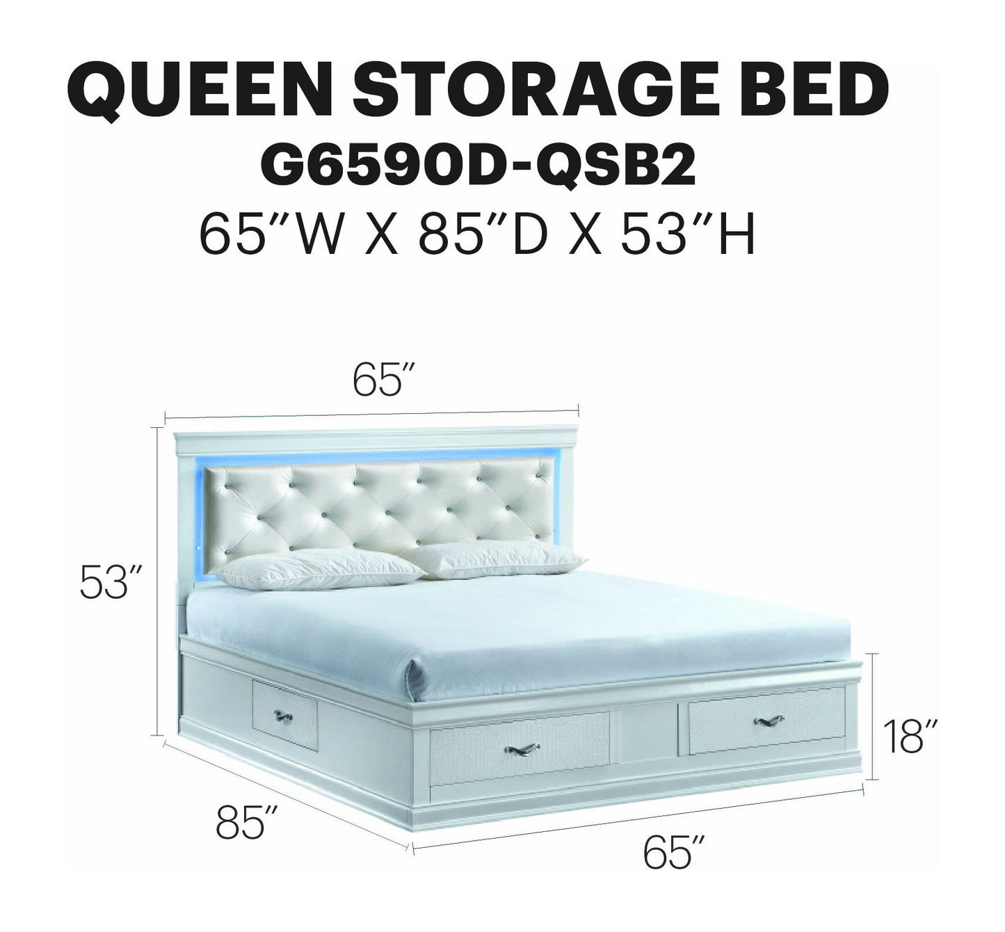 Glory Furniture - Lorana - Storage Bed