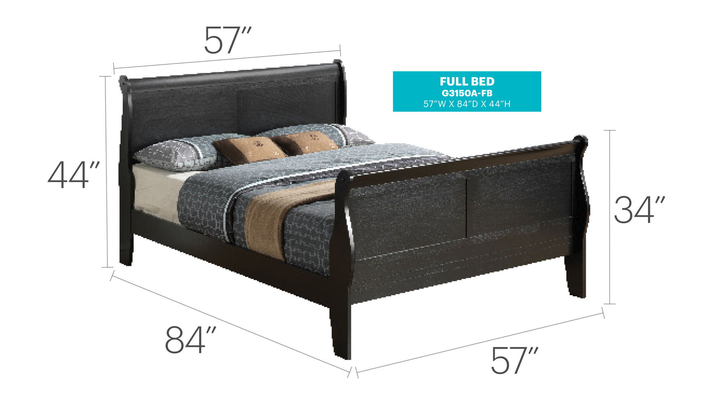 Glory Furniture - Louis Phillipe - Sleigh Bed