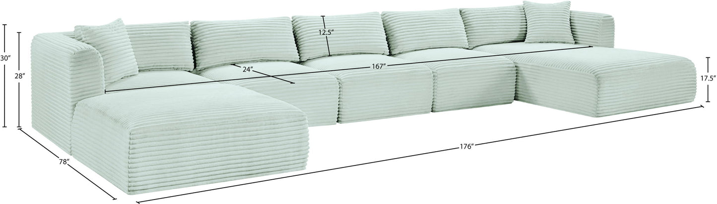 Shaggy - 6 Piece Modular Sectional With Chaise And Ottoman