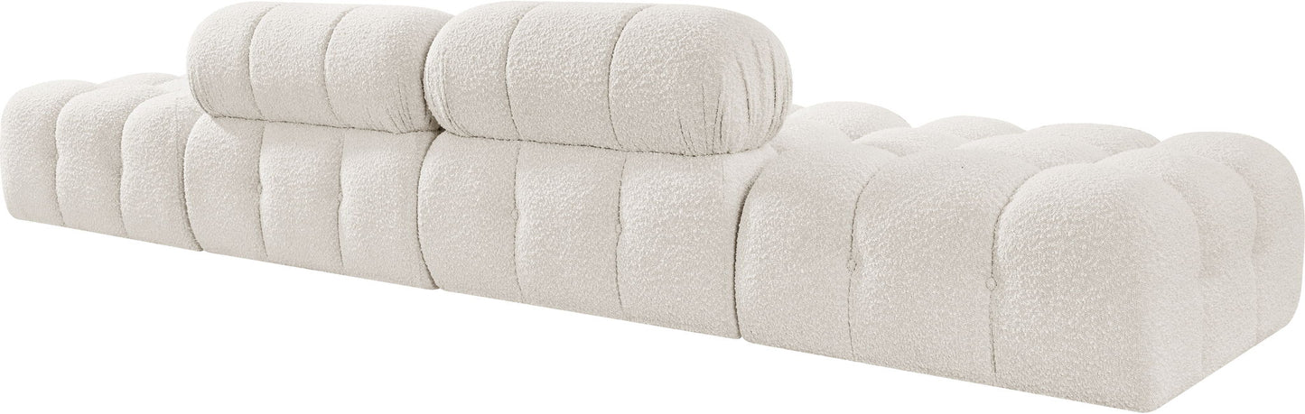 Ames - 4 Piece Boucle Upholstered Modular Sofa With 2 Backless Seats