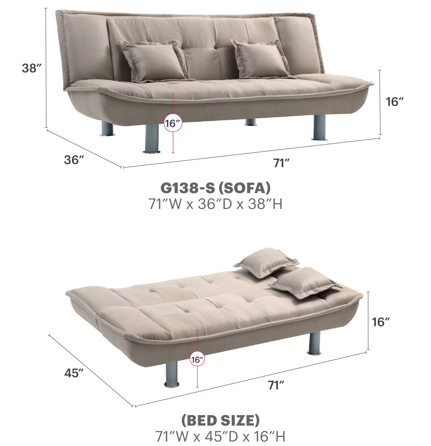 Glory Furniture - Lionel - Sofa Bed