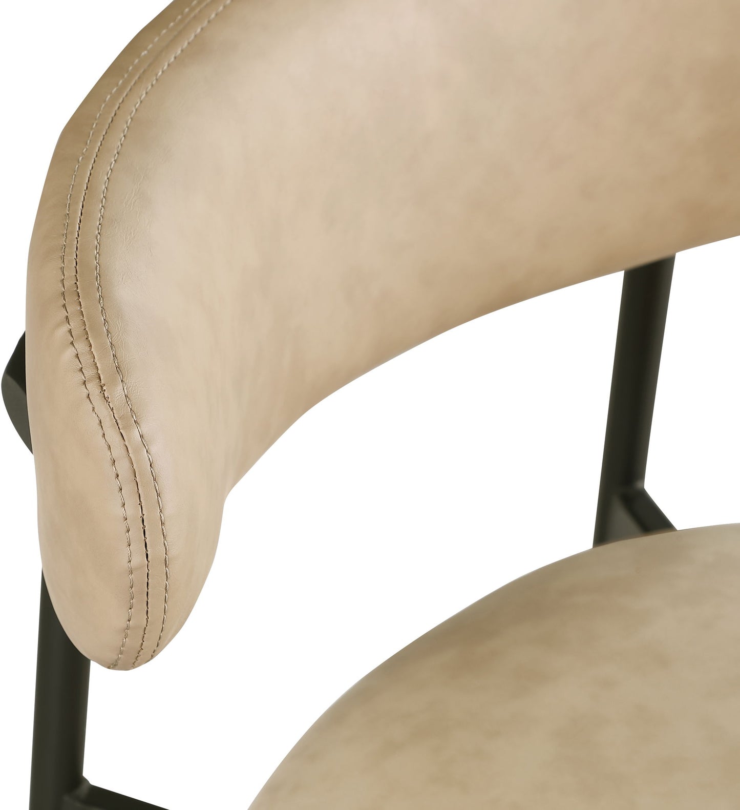 Lupita - Vegan Leather Upholstered Bar Stool With Matte Black Frame (Set of 2)