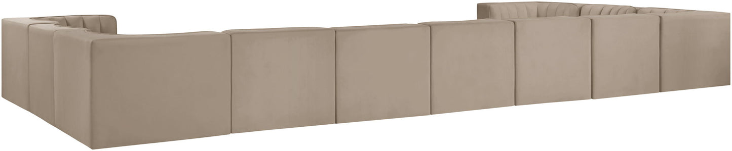 Rummi - Velvet Performance Fabric Upholstered 11 Piece Modular Sectional