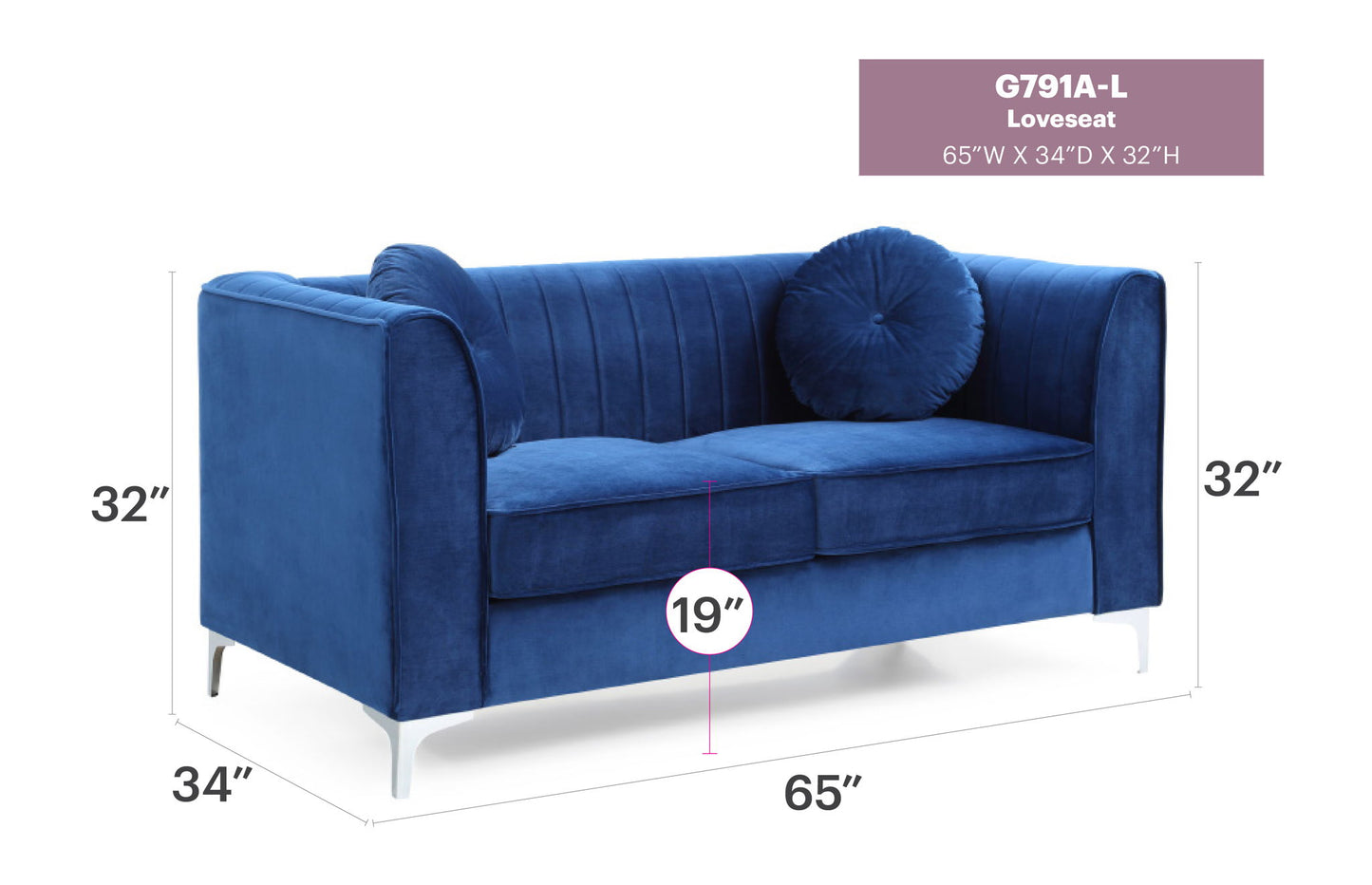 Glory Furniture - Delray - Loveseat