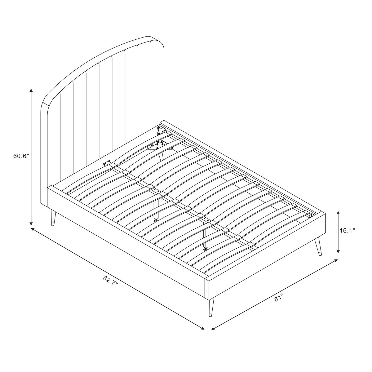 Liraine - Arched Channel Upholstered Bed