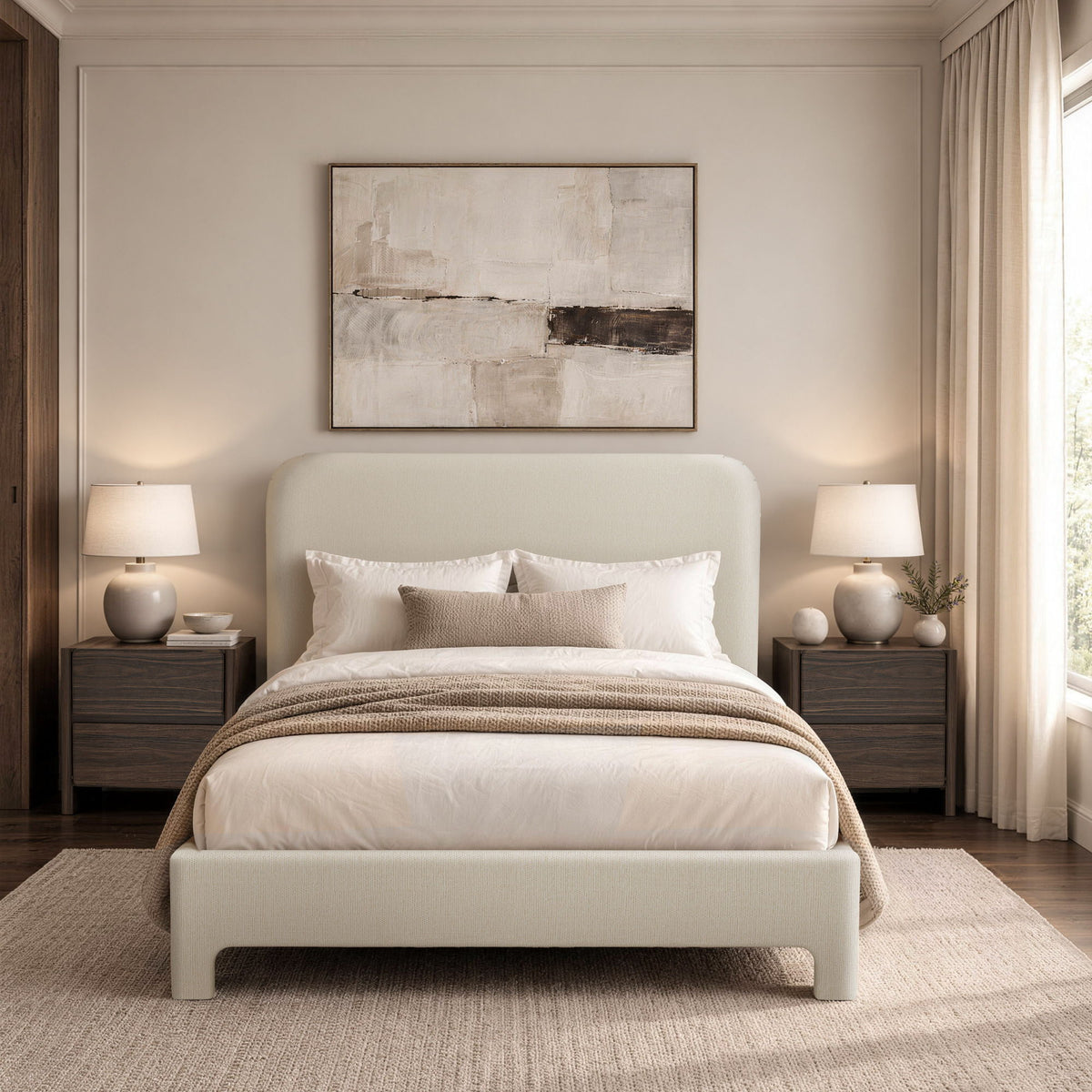 Layton - Rounded Corner Upholstered Bed
