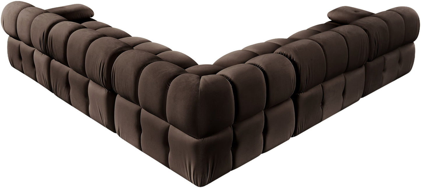 Orin - Velvet Fabric 5 Piece Modular Sectional