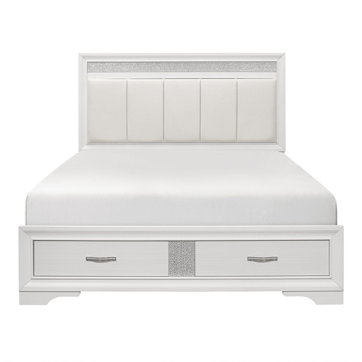 Luster Queen Platform Bed with Footboard Storage