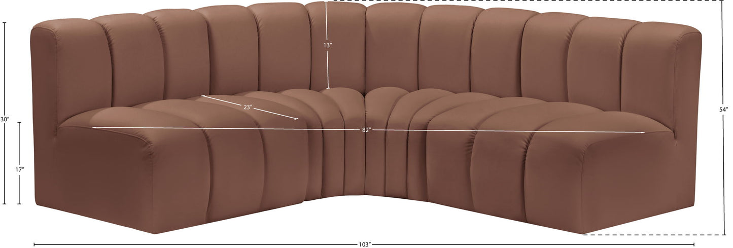 Arc - Faux Leather 4 Piece Corner Modular Sofa