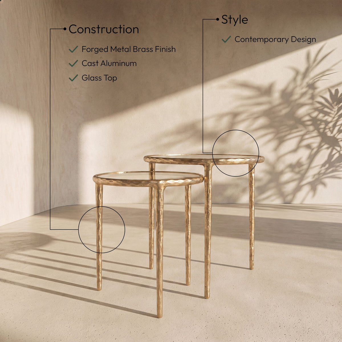 Evren - 2 Piece Nesting End / Side Table
