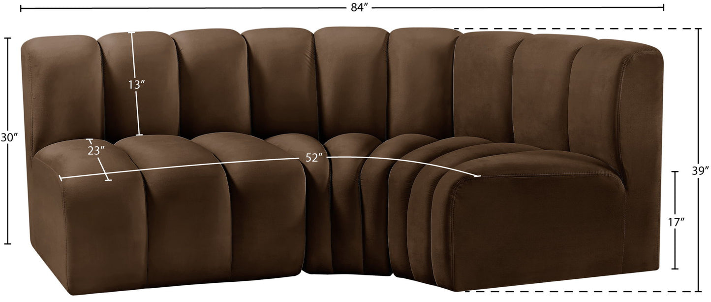 Arc - Velvet 3 Piece Sofa