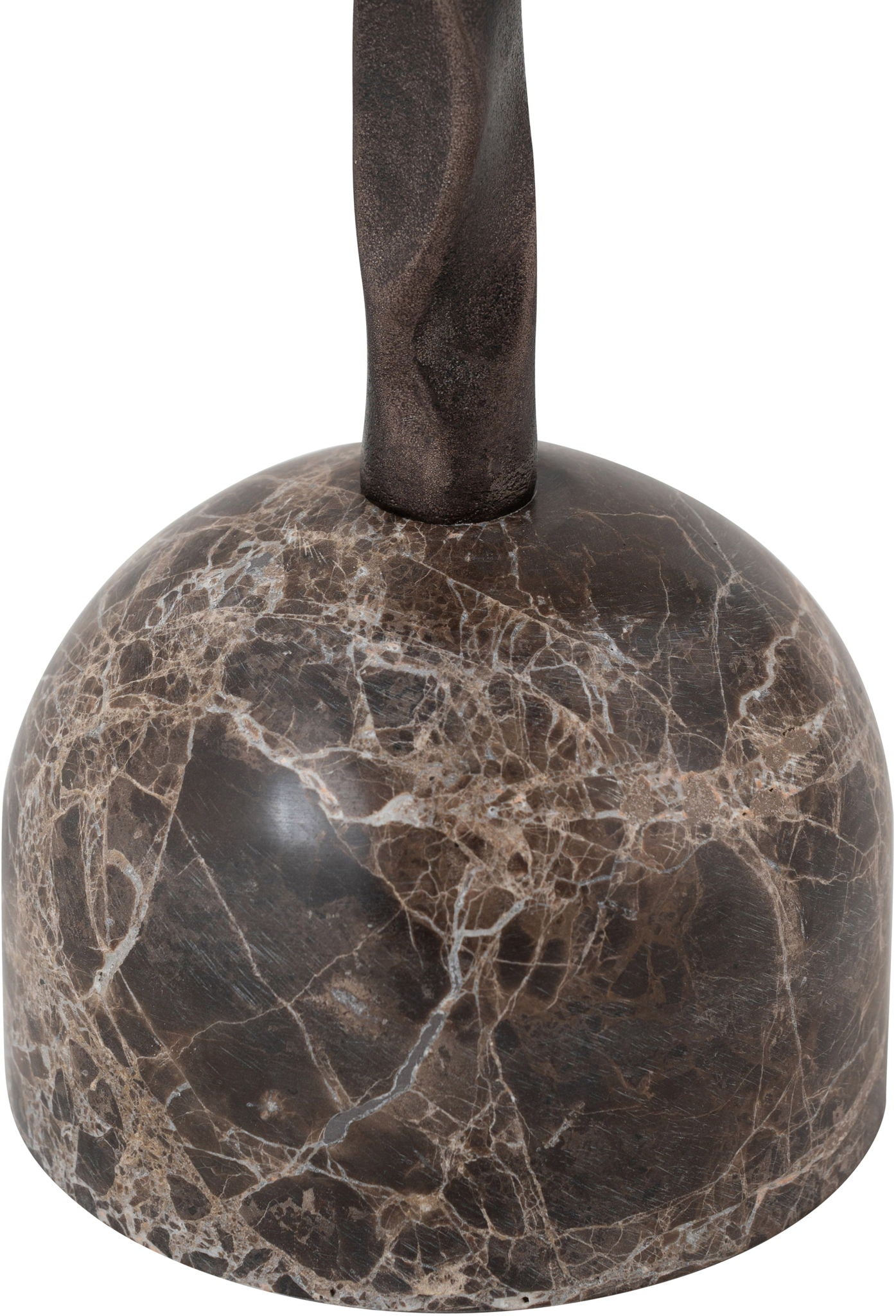 Helix - Genuine Marble Top And Aluminum Base End / Side Table - Brown / Bronze