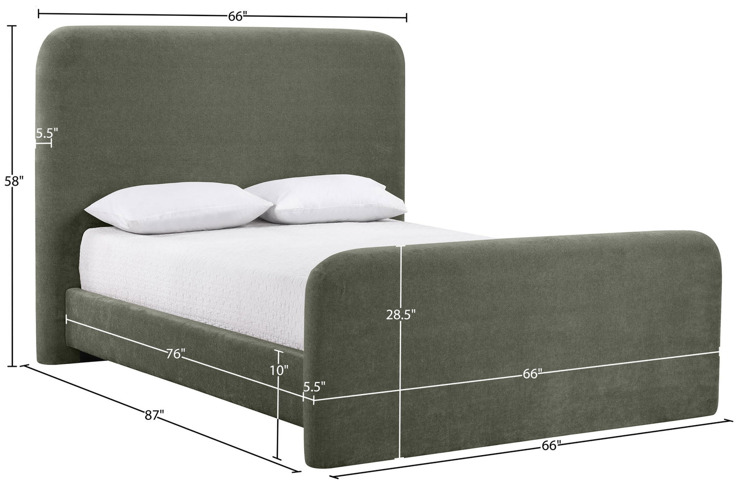 Fira - Chenille Fabric Upholstered Bed