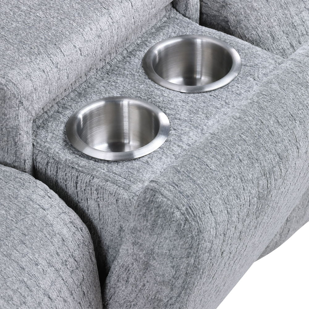 Fullar - Modular Console With Wireless Charger - Light Gray Chenille